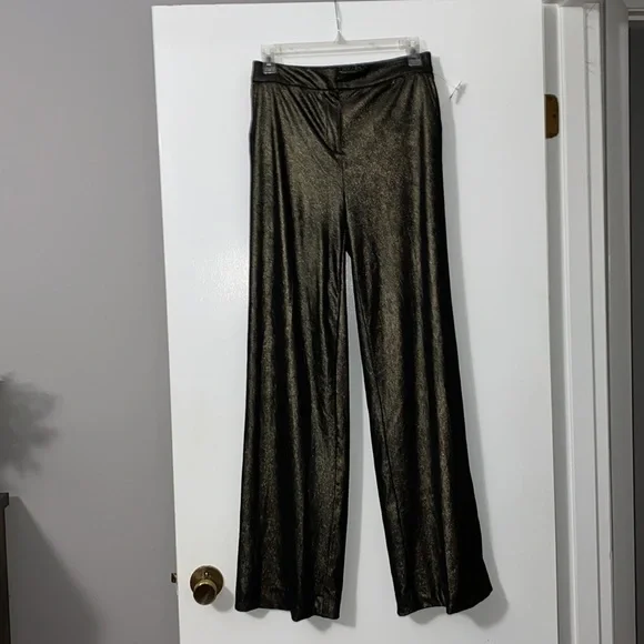 Joie metallic gold dressy wide leg pants. Holiday Parties NWT Size 4